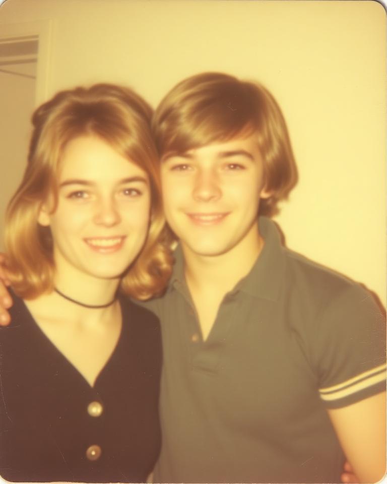 Original photo from customer: Faded 1970s polaroid