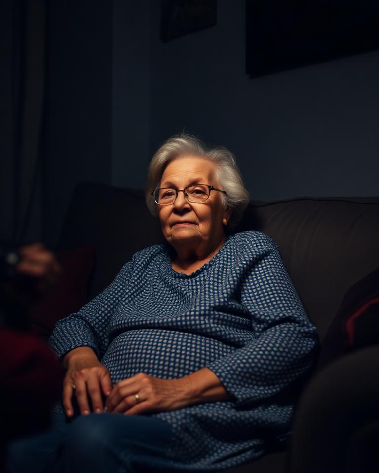 Original photo from customer: Dark phone snap of Nan