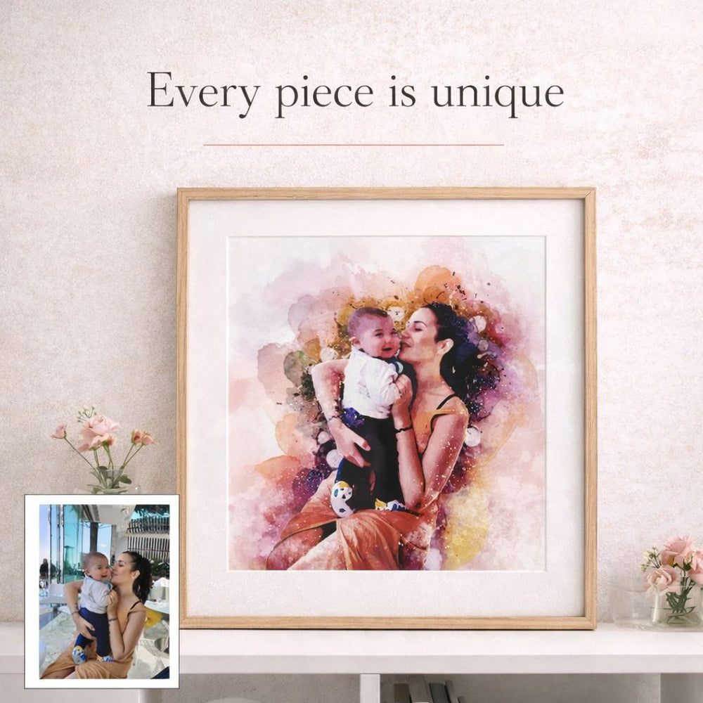 Custom Family Watercolour Portrait from Photo