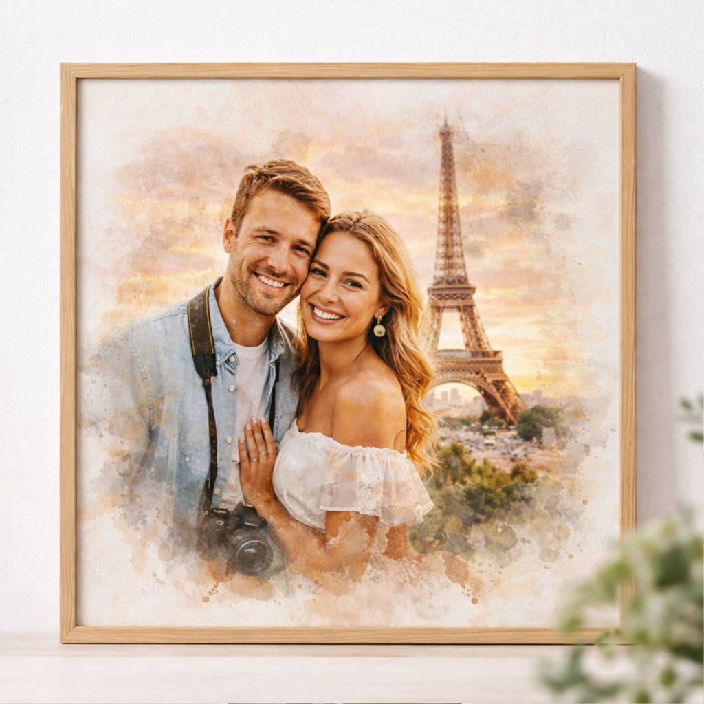 Travel Memory Watercolour Portrait – Recreate Favourite Travel Photo