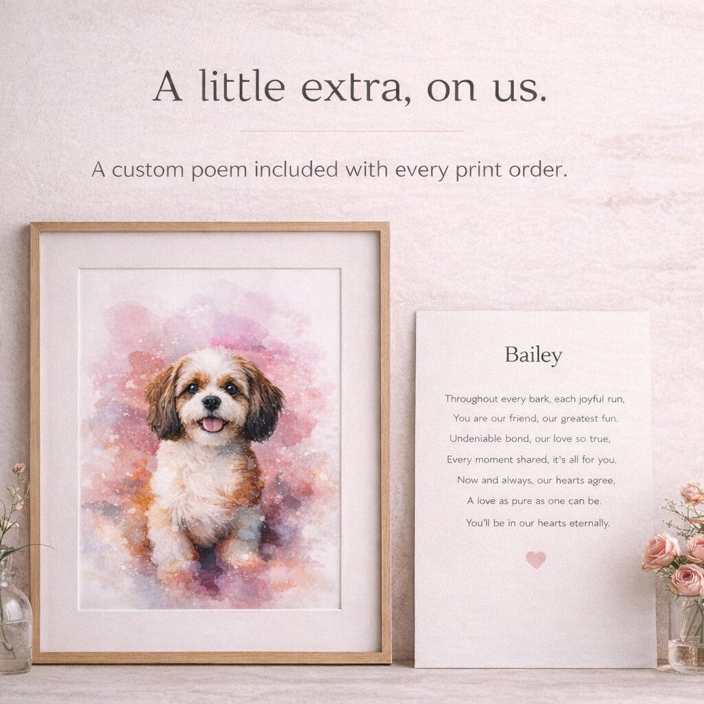 Pet & Owner Watercolour Portrait – Celebrate Your Bond with Your Furry Friend,