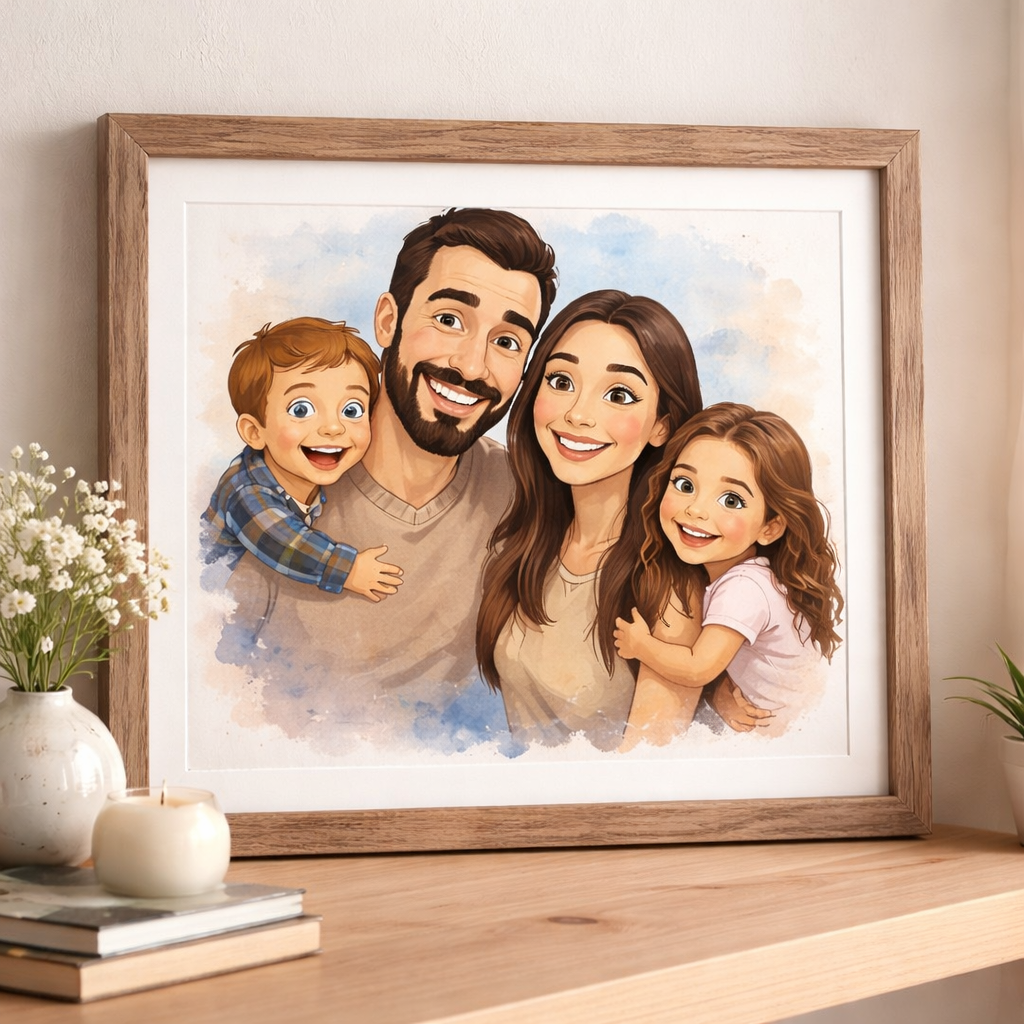 Pixar Portrait for Couples from Photo – Custom Cartoon Couple Illustration, Romantic Personalised Gift