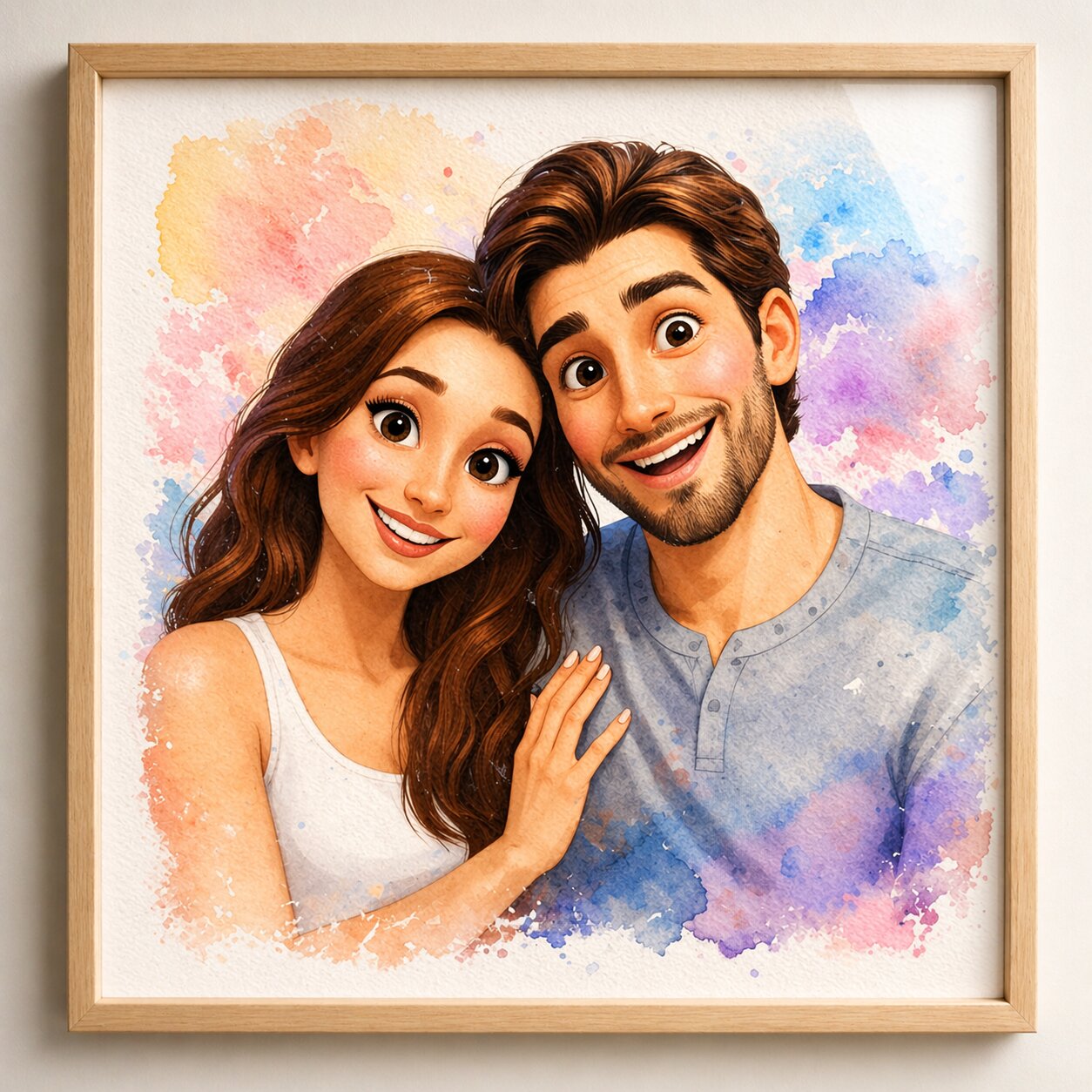 Pixar Portrait for Couples from Photo – Custom Cartoon Couple Illustration, Romantic Personalised Gift