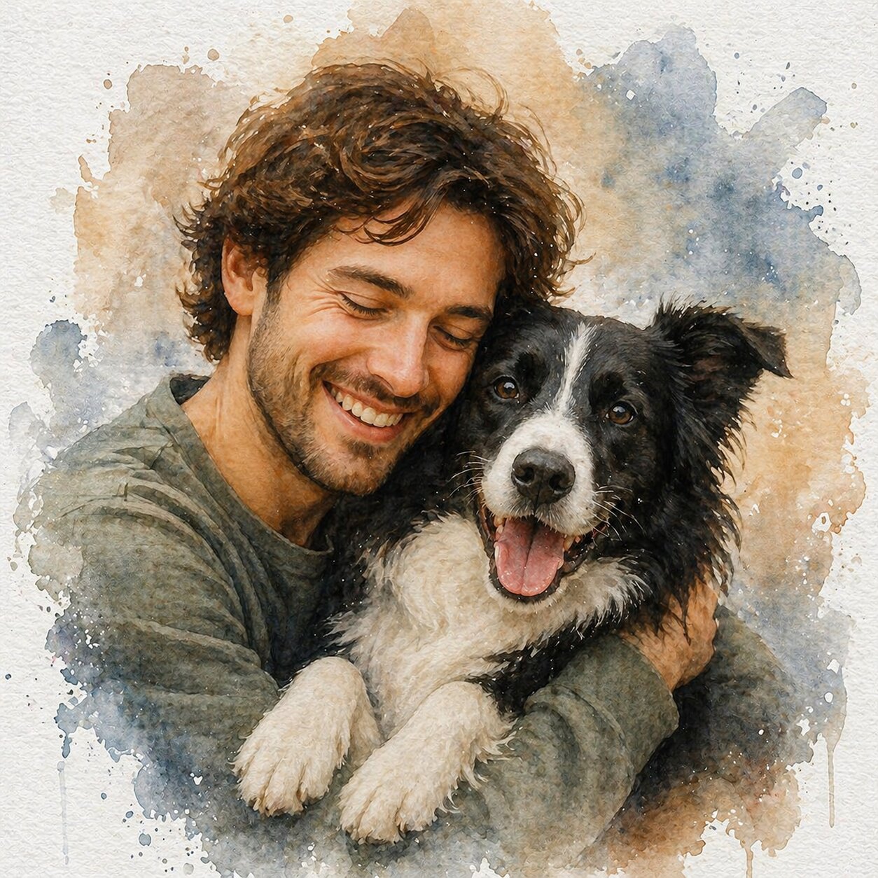 Pet & Owner Custom Portrait