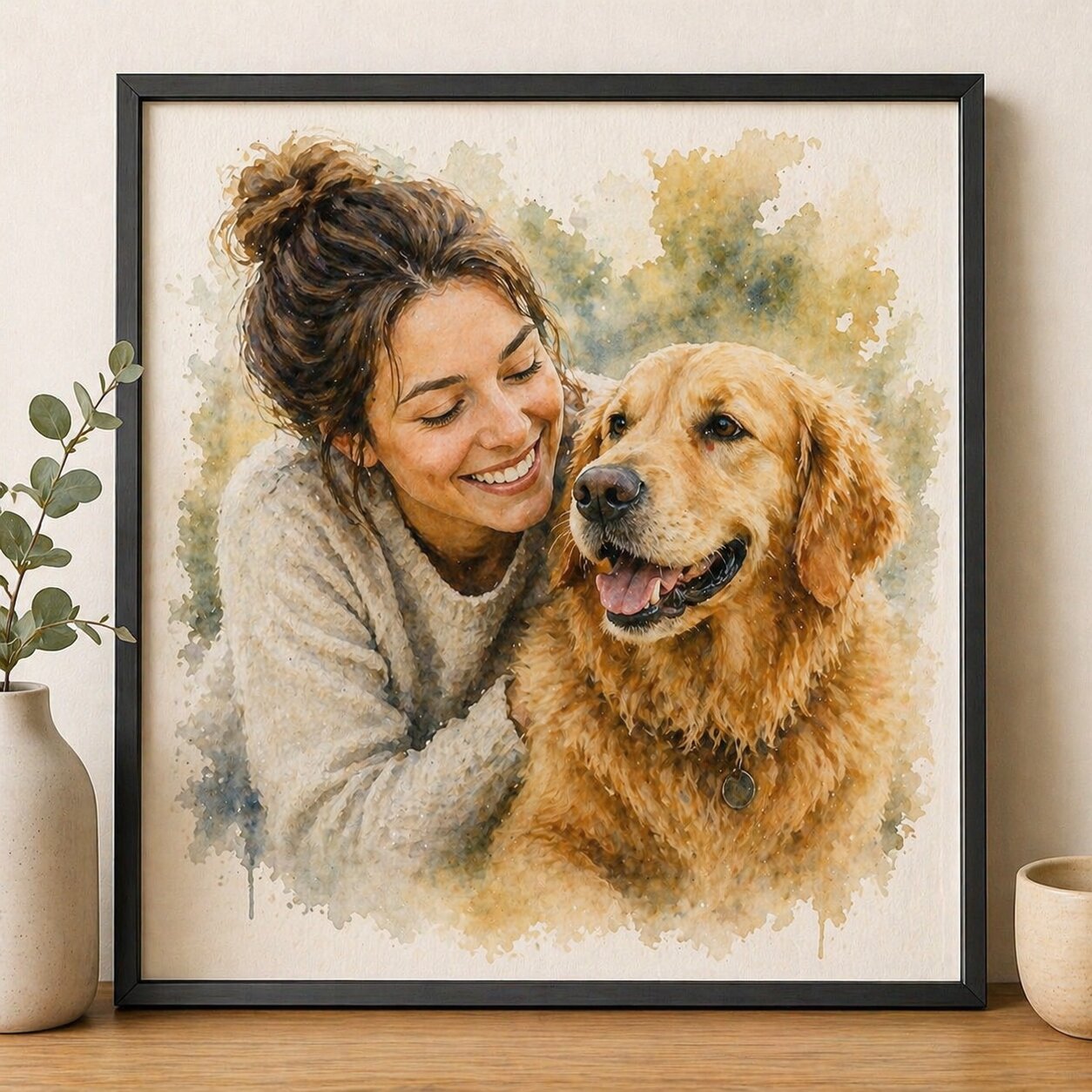 Pet & Owner Custom Portrait