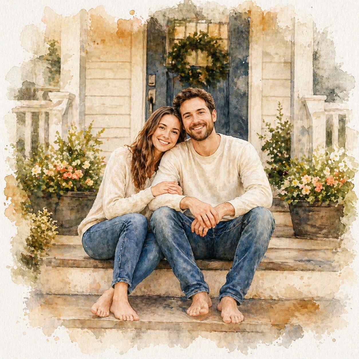 Housewarming Gift Portrait – Custom Watercolour Home Artwork