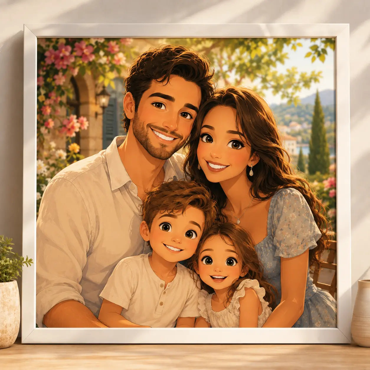 Custom Fairytale Portrait from Photo Personalised Storybook Family Cartoon Artwork