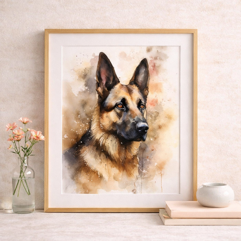 Custom Dog Portrait from Photo – Watercolour Pet Portrait