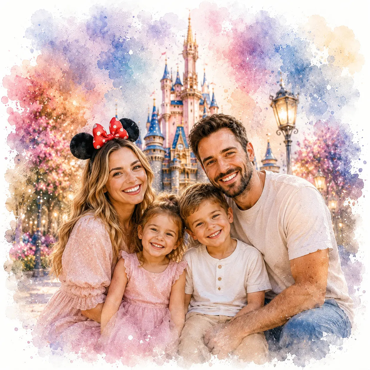 Custom Disney Style Portrait from Photo Personalised Fairytale Cartoon Artwork