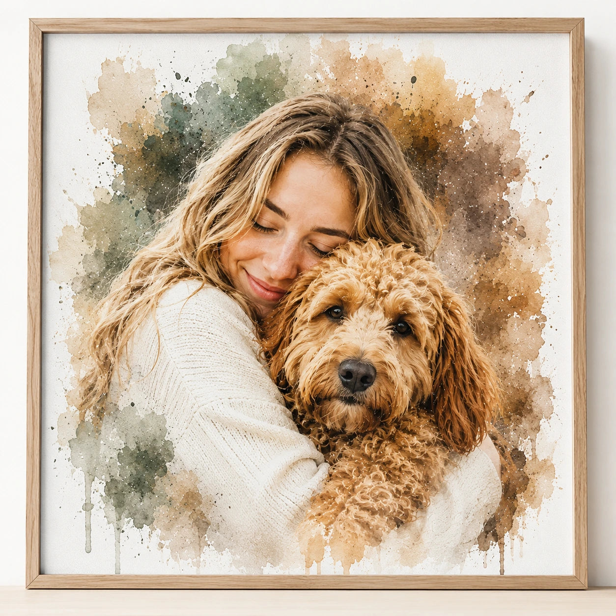 Elegant Pet Artwork for Home Decor Custom Watercolour Pet Portrait from Photo