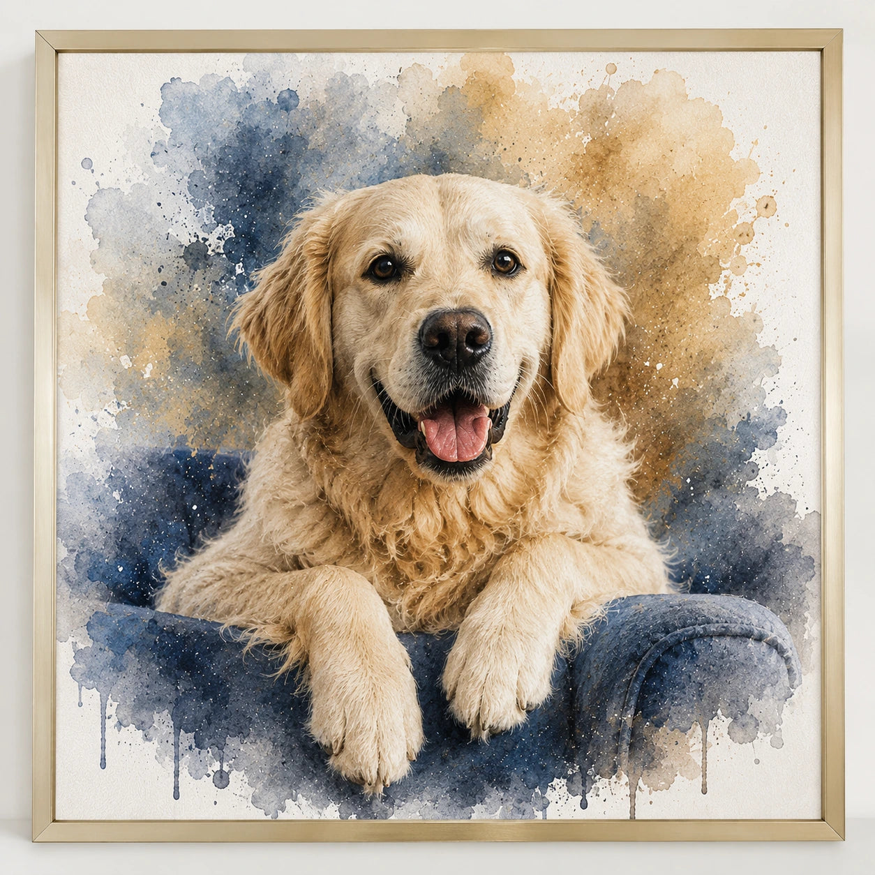 Elegant Pet Artwork for Home Decor Custom Watercolour Pet Portrait from Photo