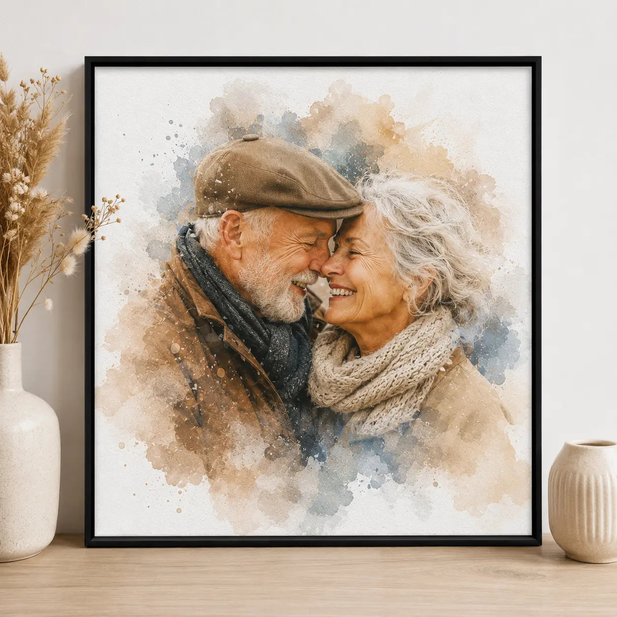 Milestone Memory Art from Photo Personalised Watercolour Keepsake Portrait