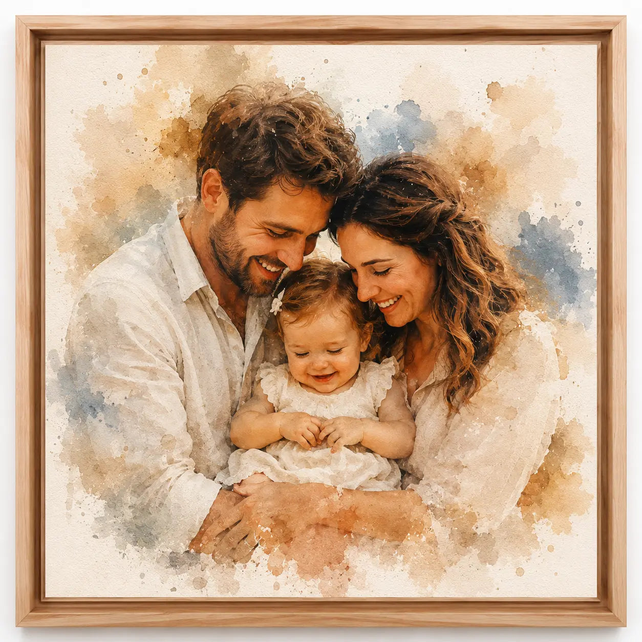 Godparent Gift from Photo Personalised Watercolour Portrait Christening Baptism Keepsake