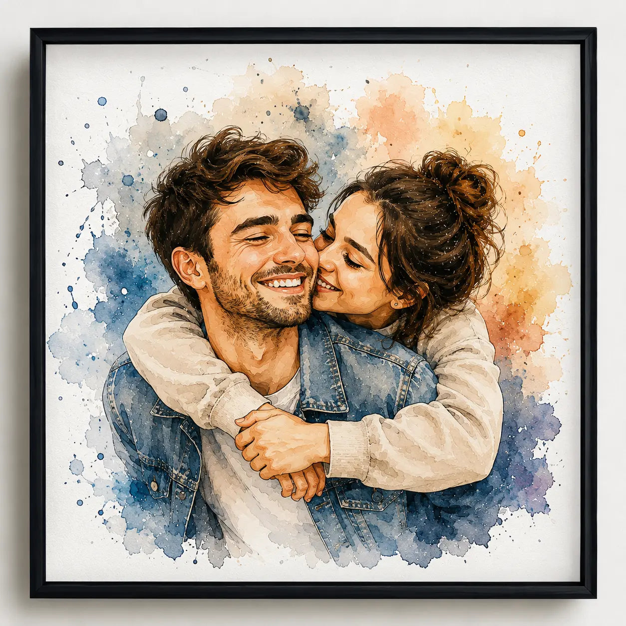 Custom Cartoon Couple Portrait from Photo Personalised Romantic Illustration Gift