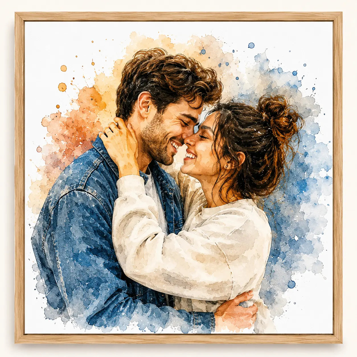 Custom Cartoon Couple Portrait from Photo Personalised Romantic Illustration Gift