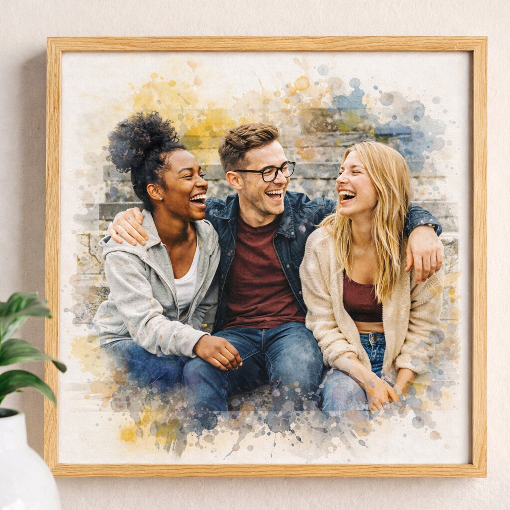 Friend Group Watercolour Portrait