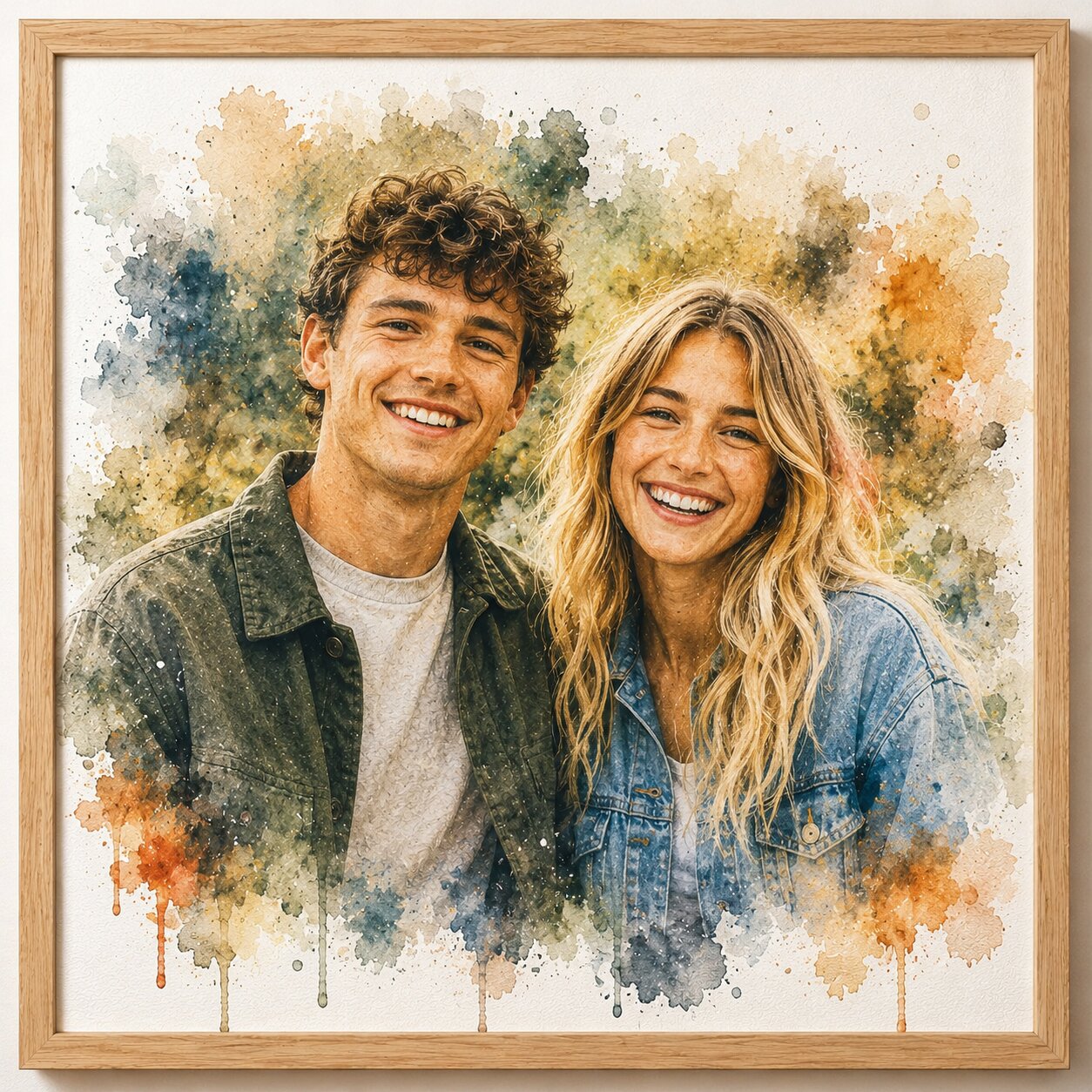 Custom Best Friends Portrait from Photo Personalised Watercolour Friendship Gift Artwork