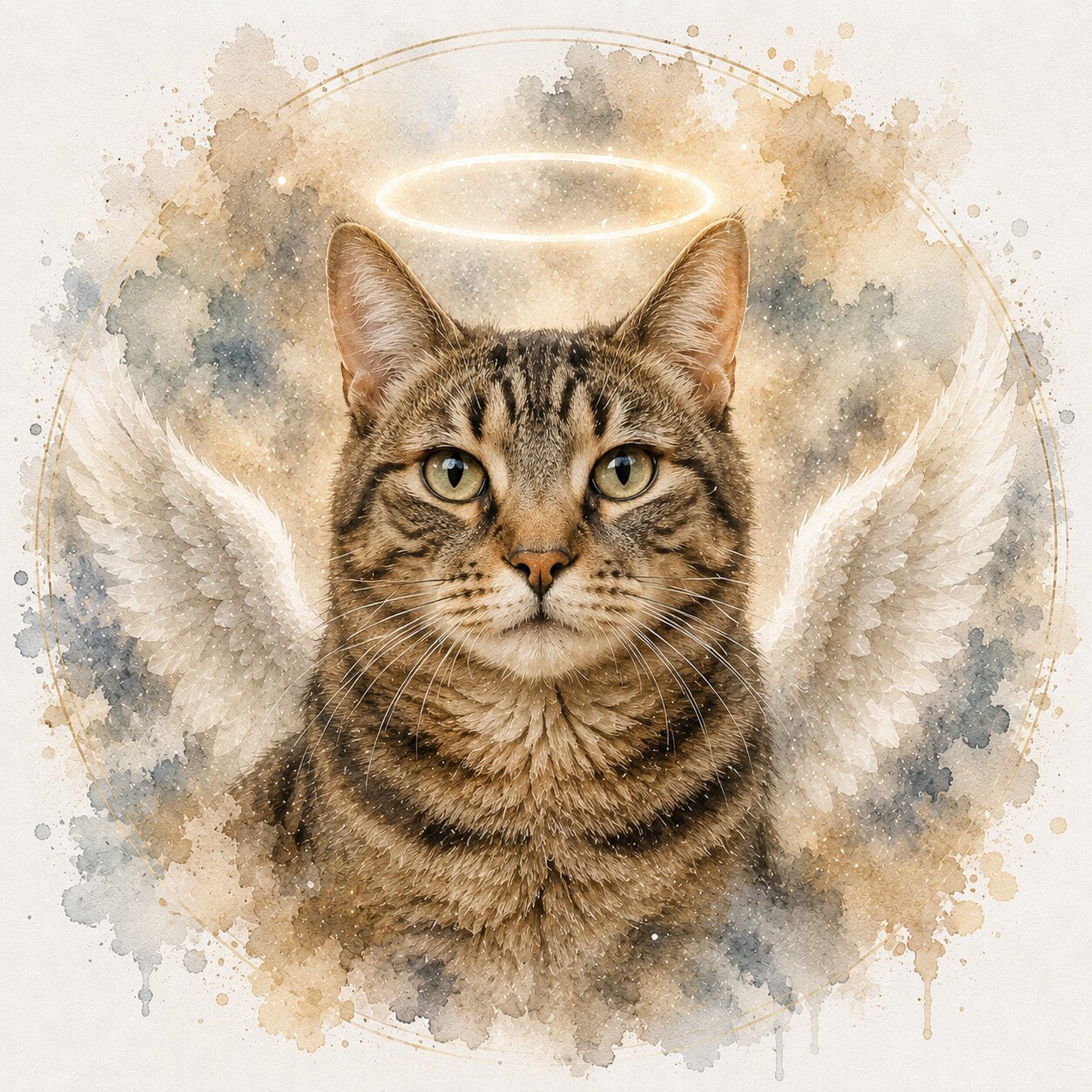Pet Memorial Watercolour Portrait from Photo Personalised Dog Cat Loss Gift Artwork