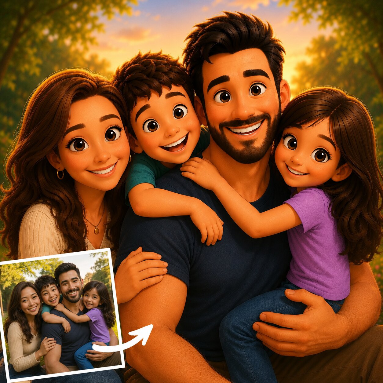 Disney Style Dad Portrait - Custom Father's Day Cartoon Gift from Photo