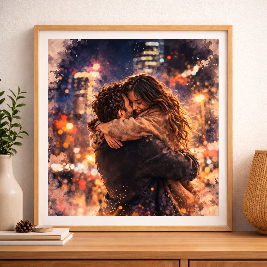 Custom Watercolour Portrait from Photo – Personalised Family, Couple or Pet Portrait Artwork