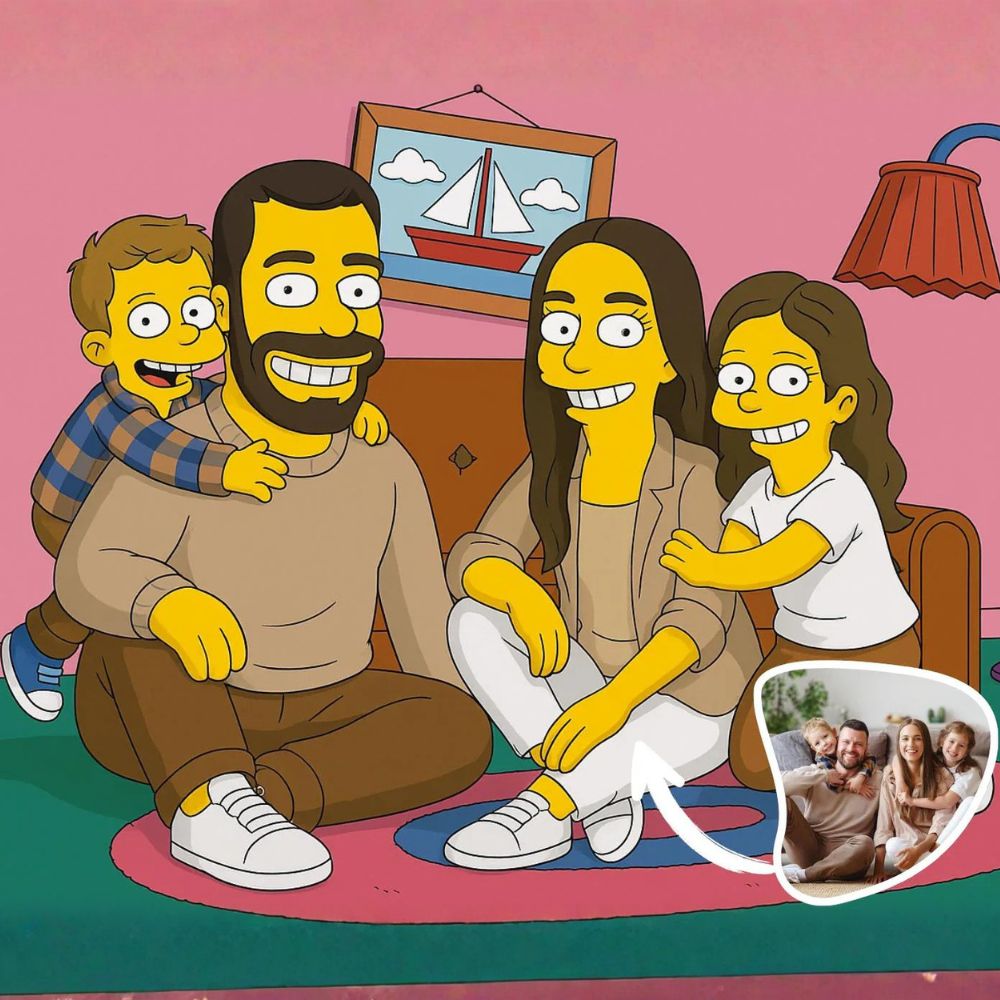 Custom Cartoon Family Portrait from Photo | Personalised Couple or Family Illustration