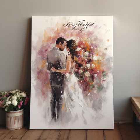 Eternal Embrace - Your Personalised Wedding Portrait