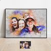 Customisable Birthday Gift Portrait in Watercolor - Timeless Souvenir