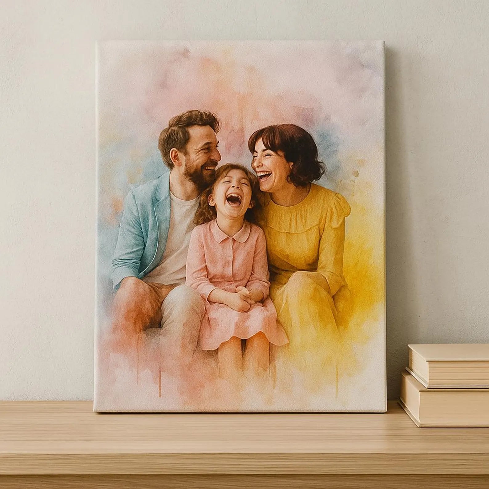 Custom Watercolor Portrait from Photo | Personalised Gift | Family, Couple or Pet | Ready to Hang Wall Art