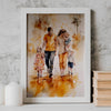 Watercolour Personalised Art From Photo - Family Art Print