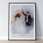 Custom Watercolor Art, Portrait Print From Photo, Wedding Portrait, Anniversary Gift, Wedding Gift, Personalized Gift