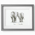 Family of Elephants Print