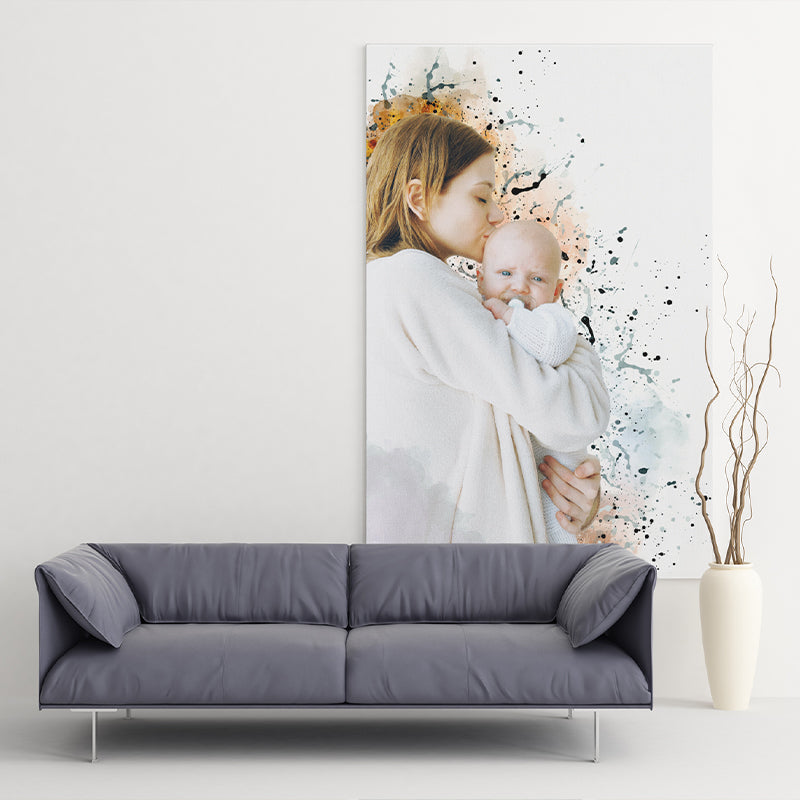 Mothers Day Personalised Art From Photo Print Gift For Mum/ Mom/ MotherPortrait Family Present Children Room Decor Wall Bespoke Artwork